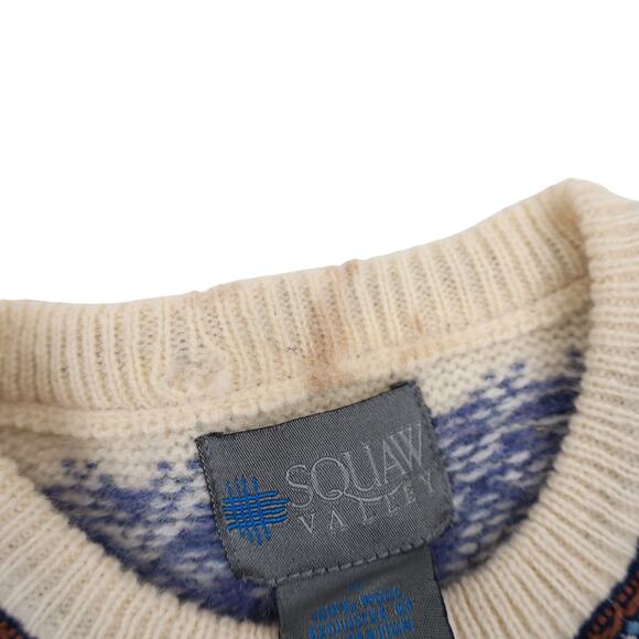 Vintage Squaw Valley Nordic Snowflake Metal Clasp Wool Sweater - Picture 6 of 8